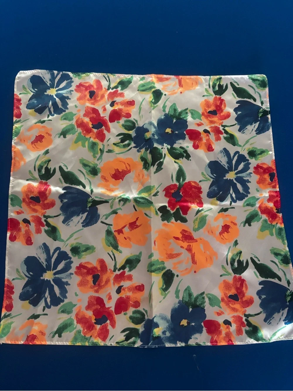 Floral Multicolor Satin Scarf